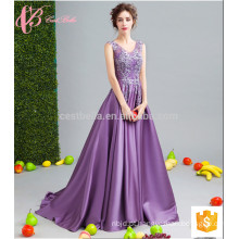 2017 Dignified Vestido de cetim de cetim roxo Mulheres Evening Party Cocktail Dress